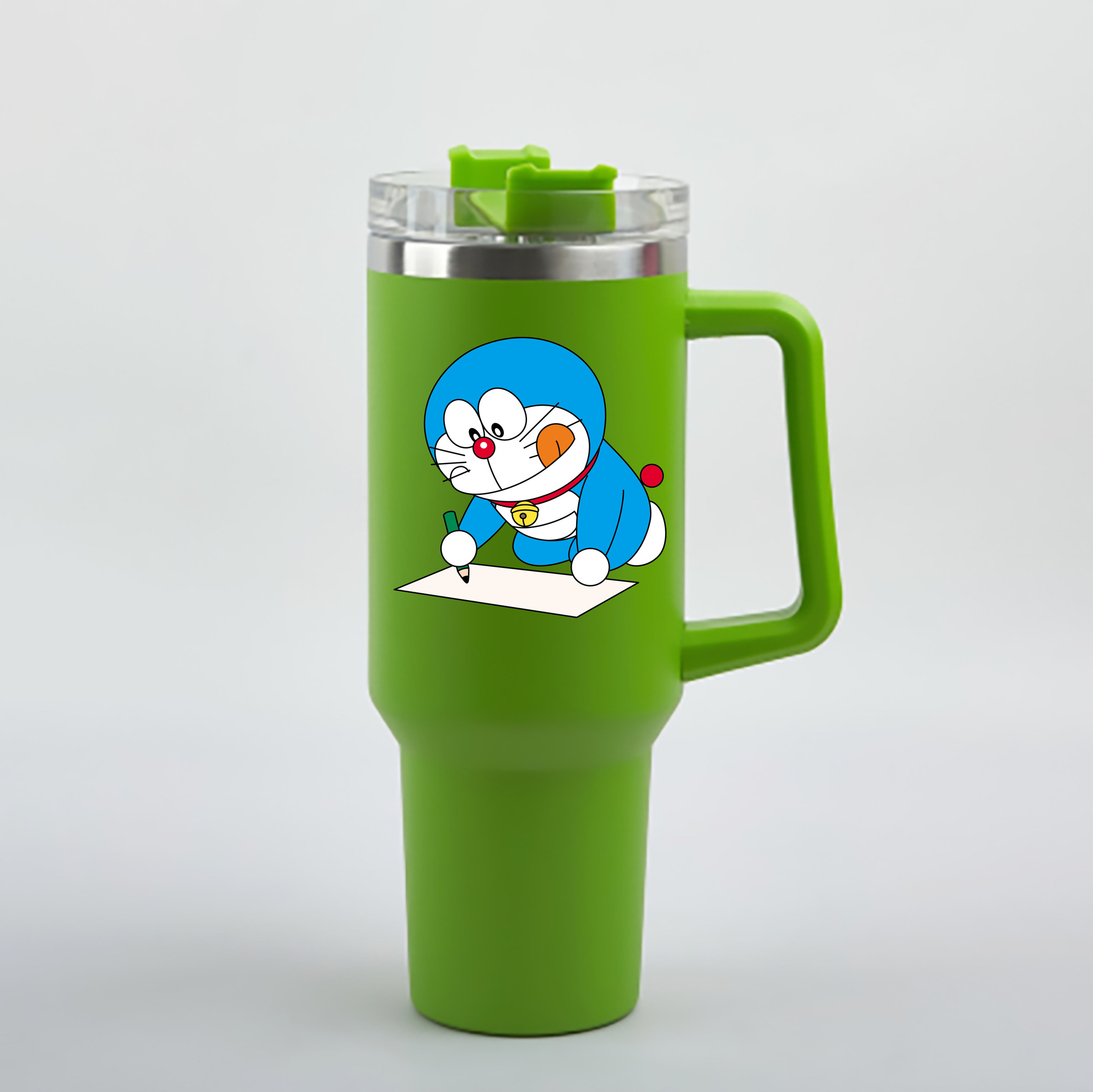（画像用） ドラえもん Doraemon 1200mL車用タンブラー - クリスタルステッカー（プラスチックストロー付き）